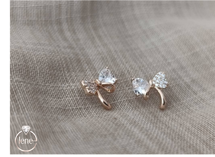 گوشواره میخی ژوپینگ مدل پروانه نگیندار