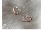 گوشواره میخی ژوپینگ مدل قلب نگین دار