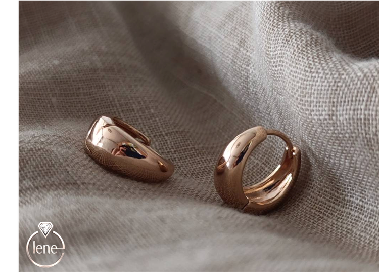 گوشواره حلقهای ژوپینگ مدل حلقه وسط پهن