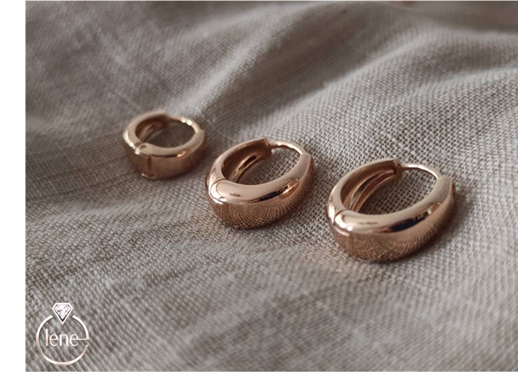 گوشواره حلقهای ژوپینگ مدل حلقه وسط پهن