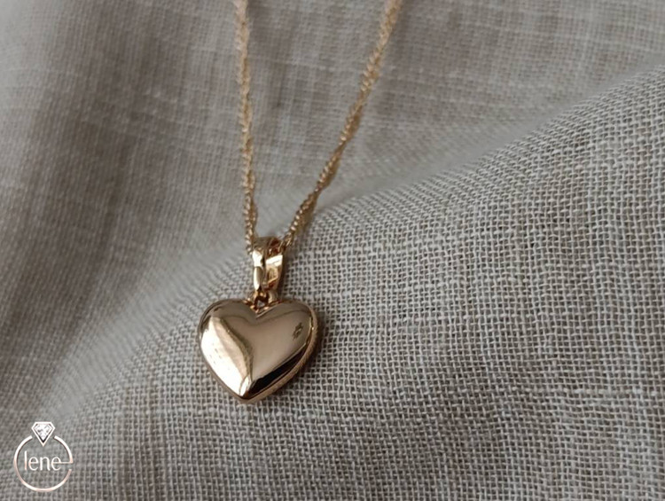 پلاک ژوپینگ مدل قلب برجسته رزگلد